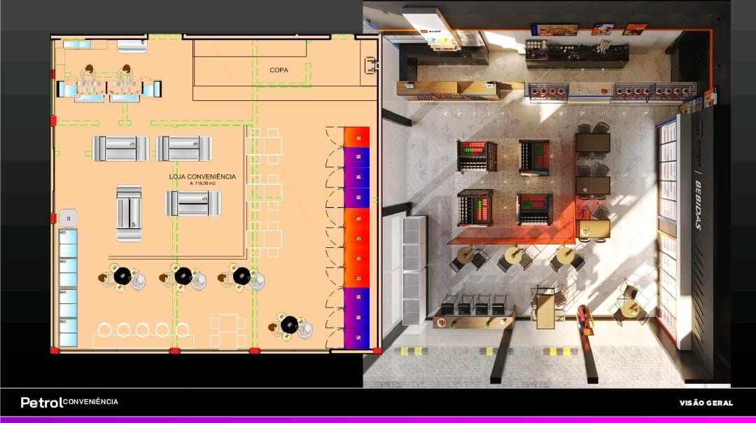 top view convenience store design