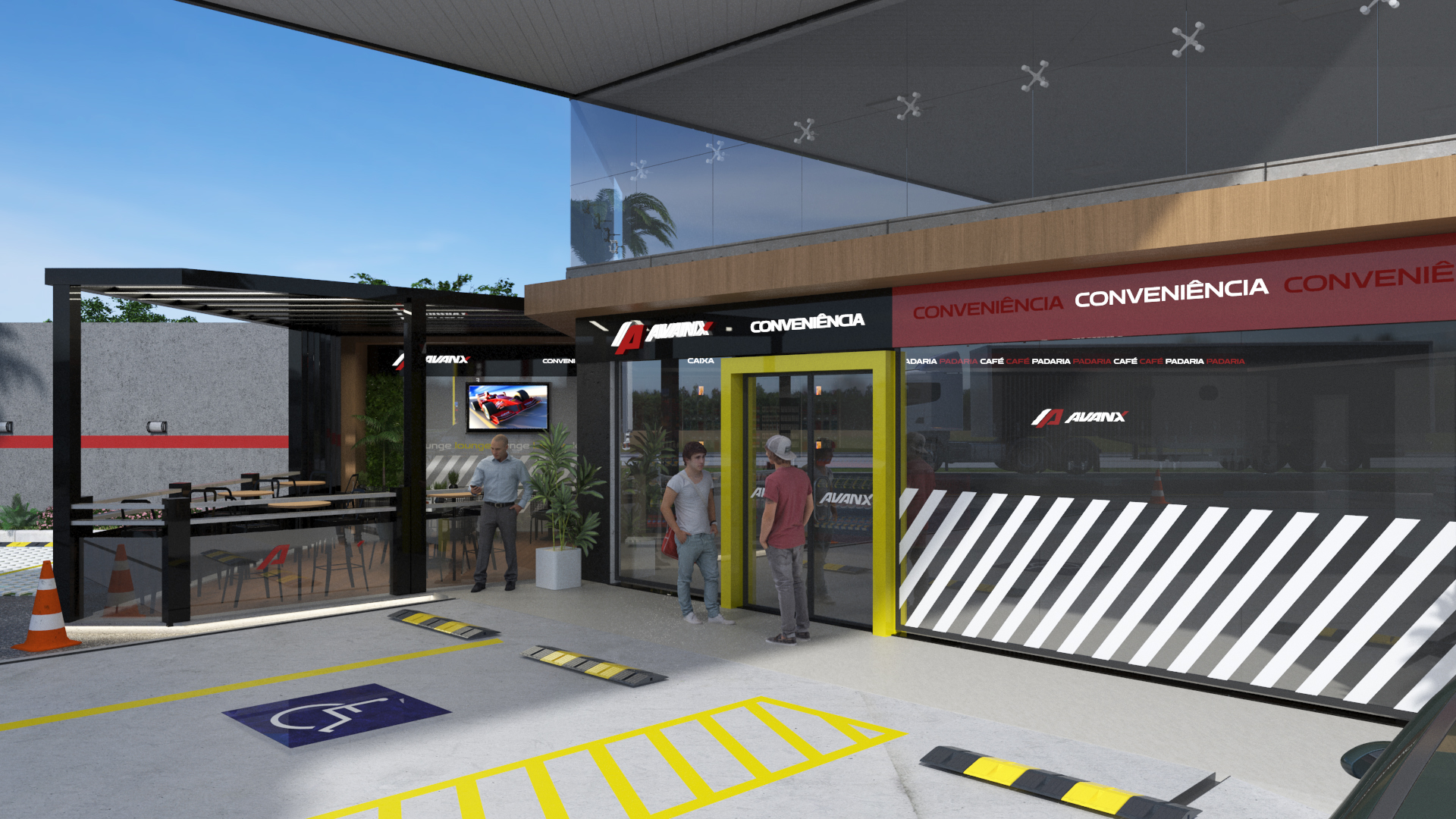 Convenience store façade