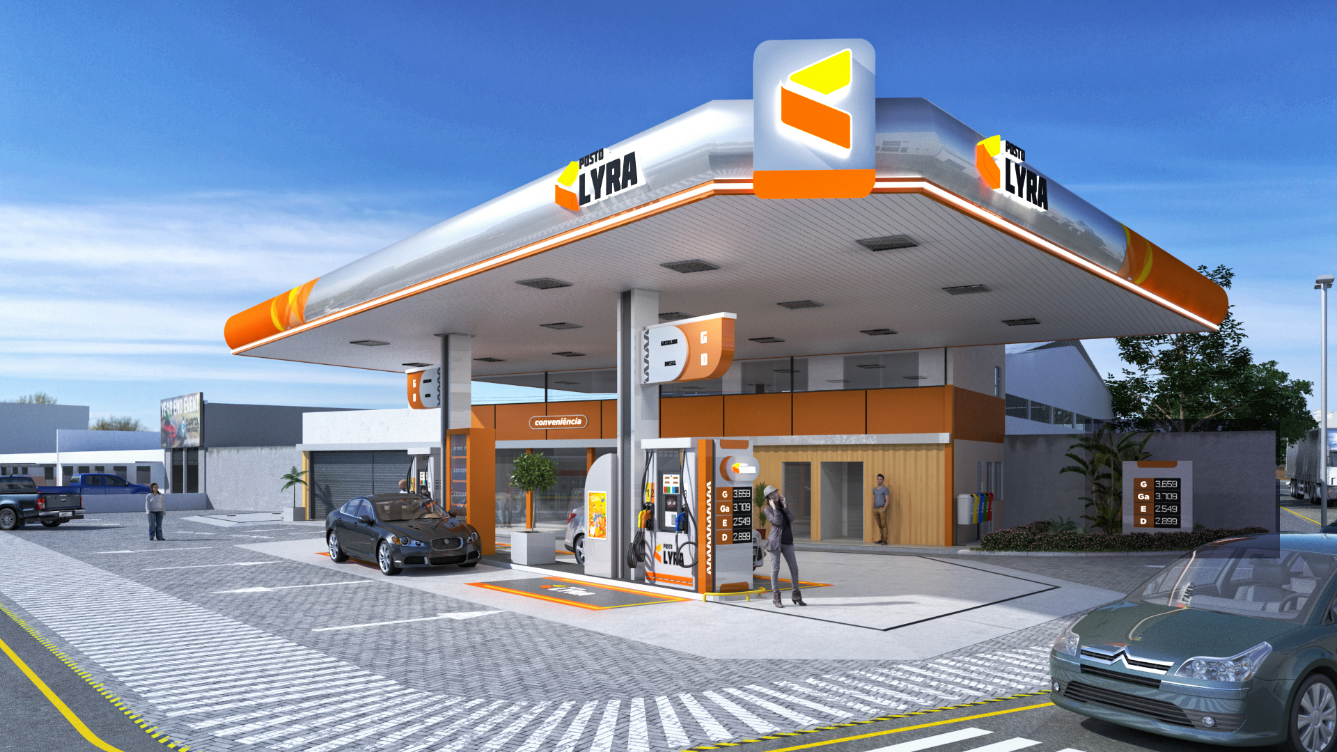 Gas station architectural project