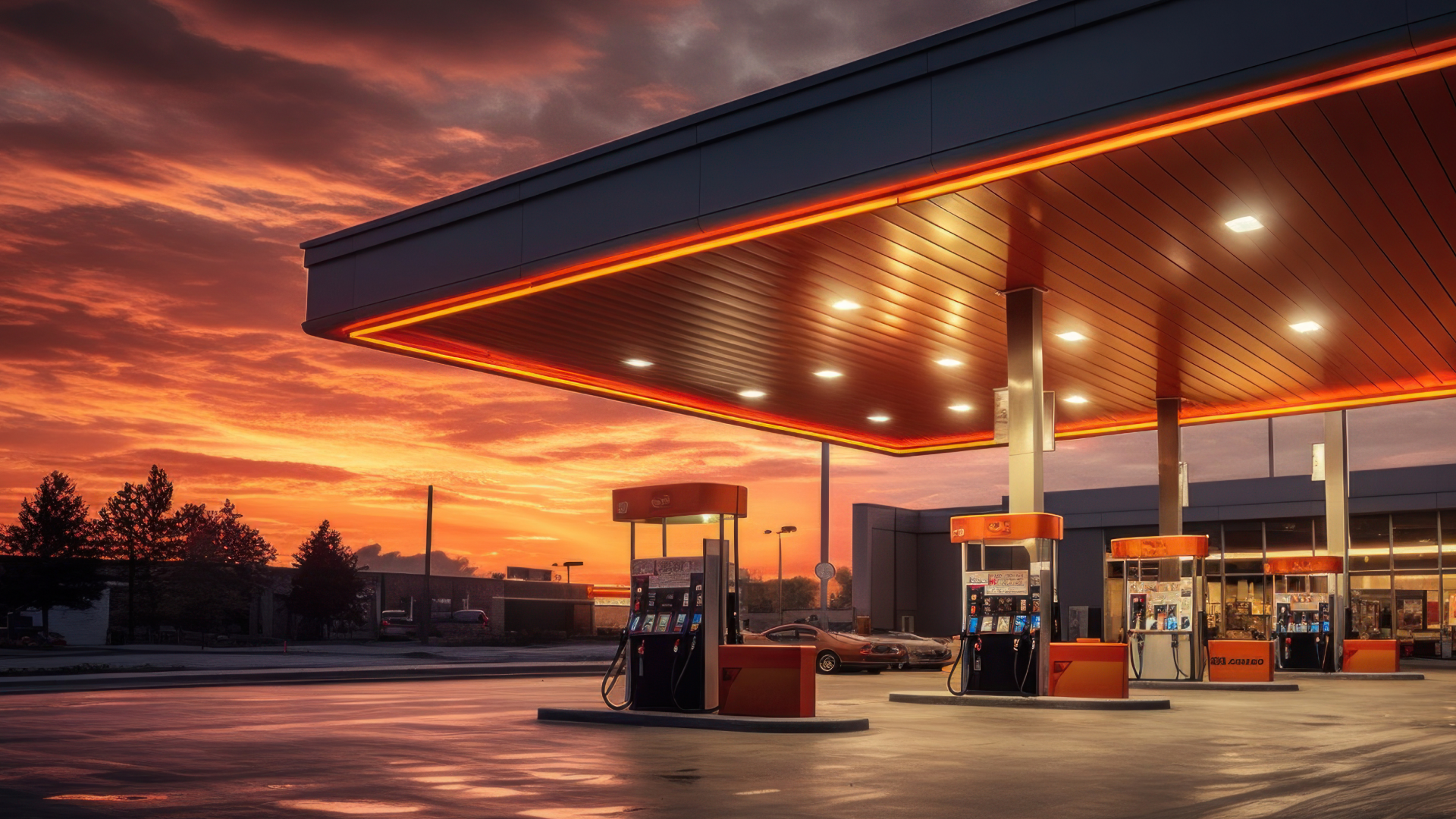 Architectural project for gas stations