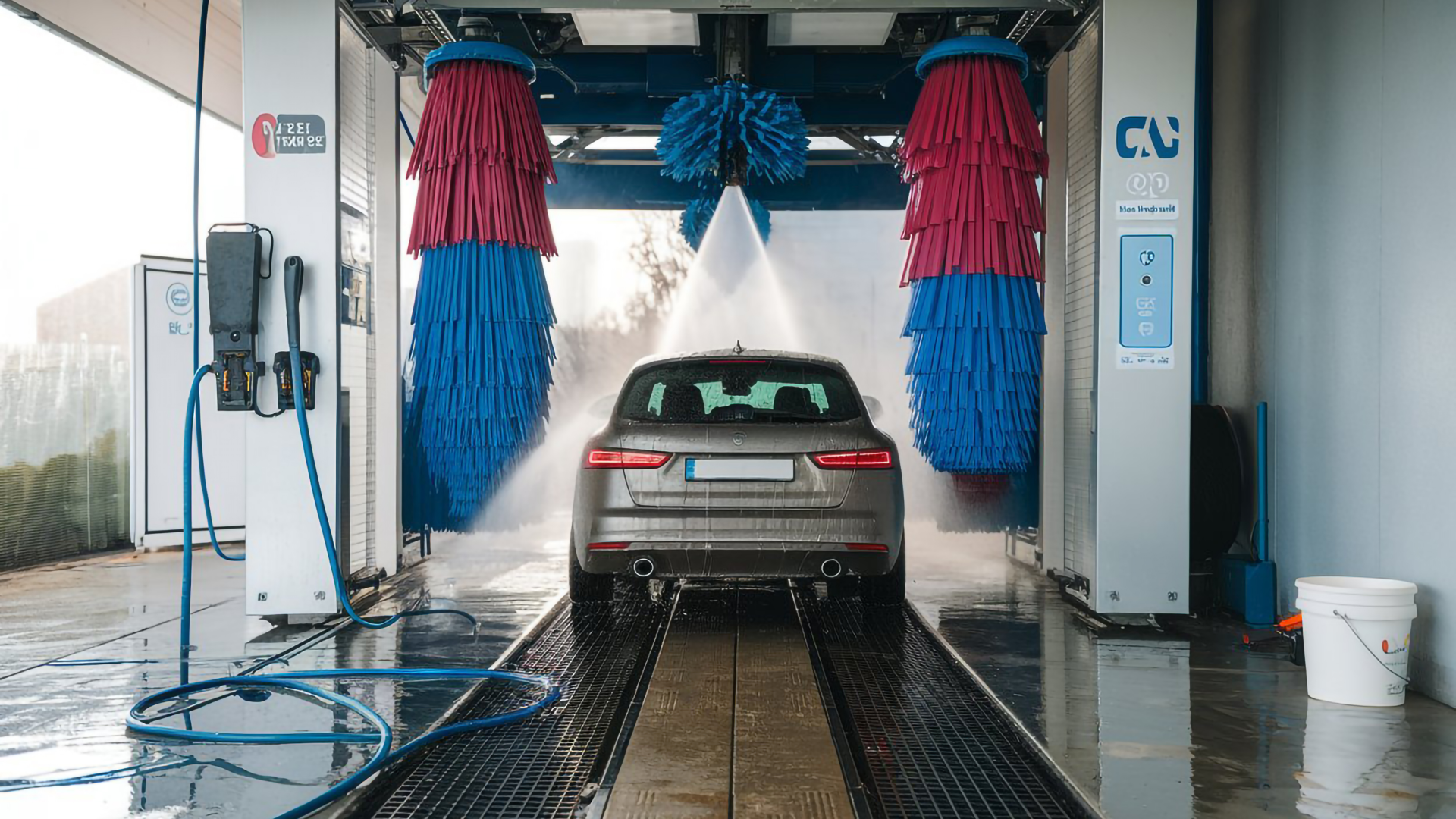 Gas station with car wash