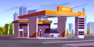 Visual at a gas station