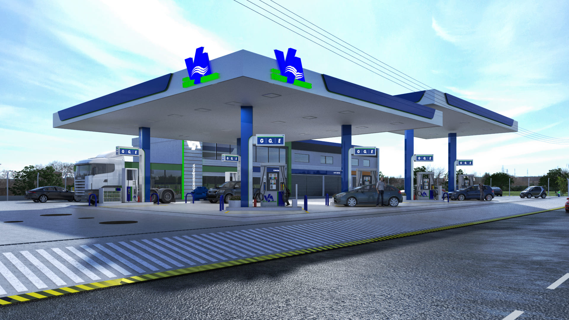 Architectural project of the gas station