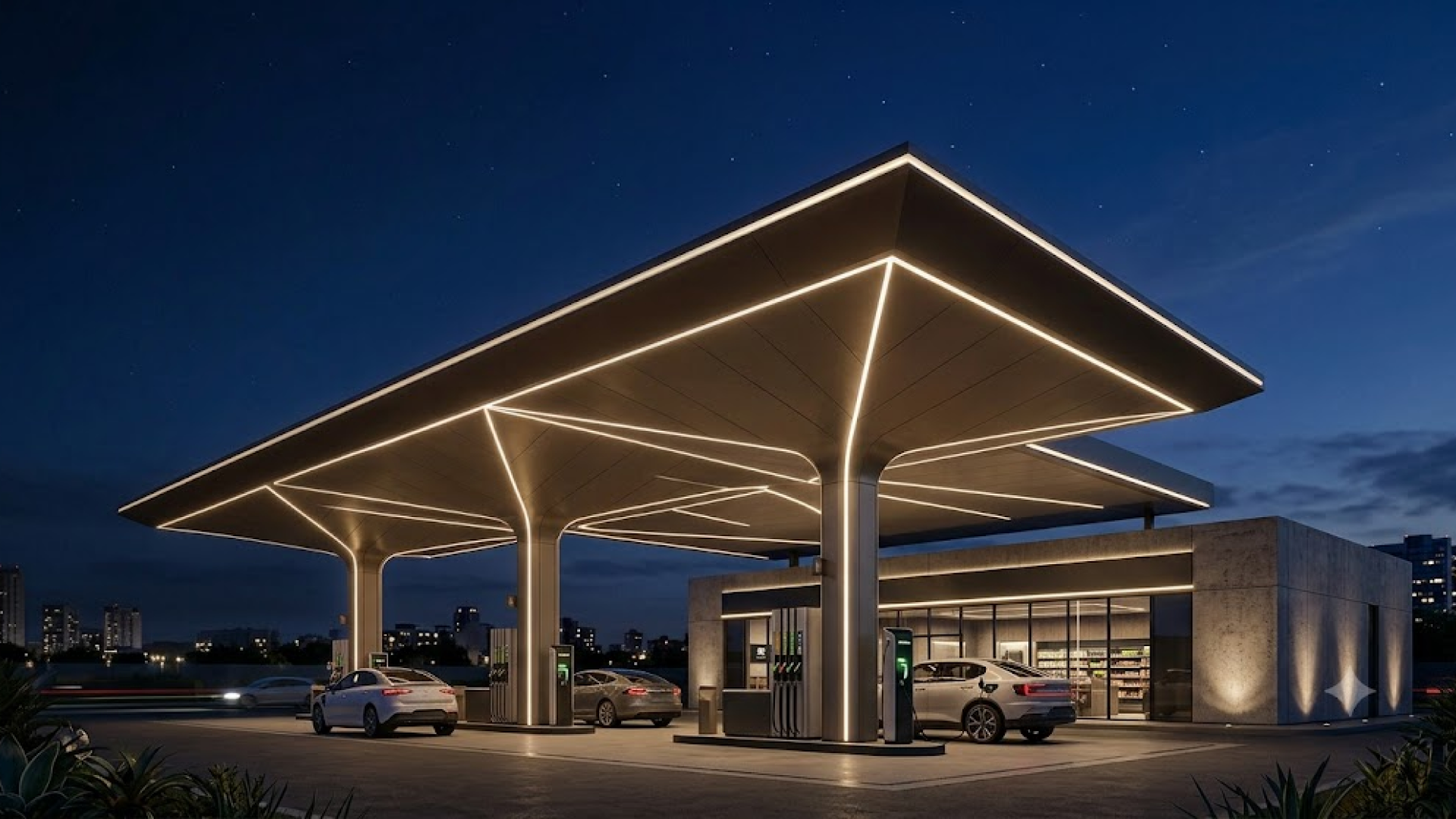 Gas station canopy fascia