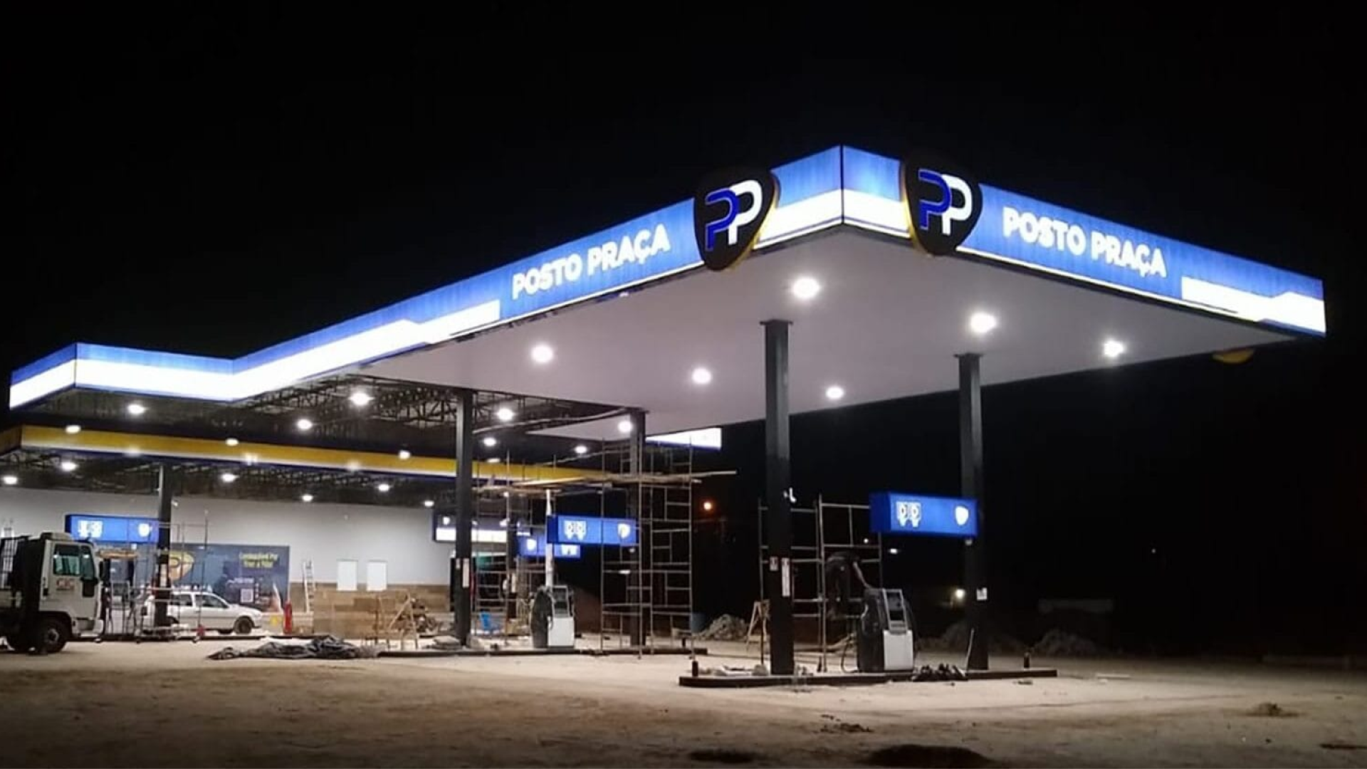 Gas station branding and facade