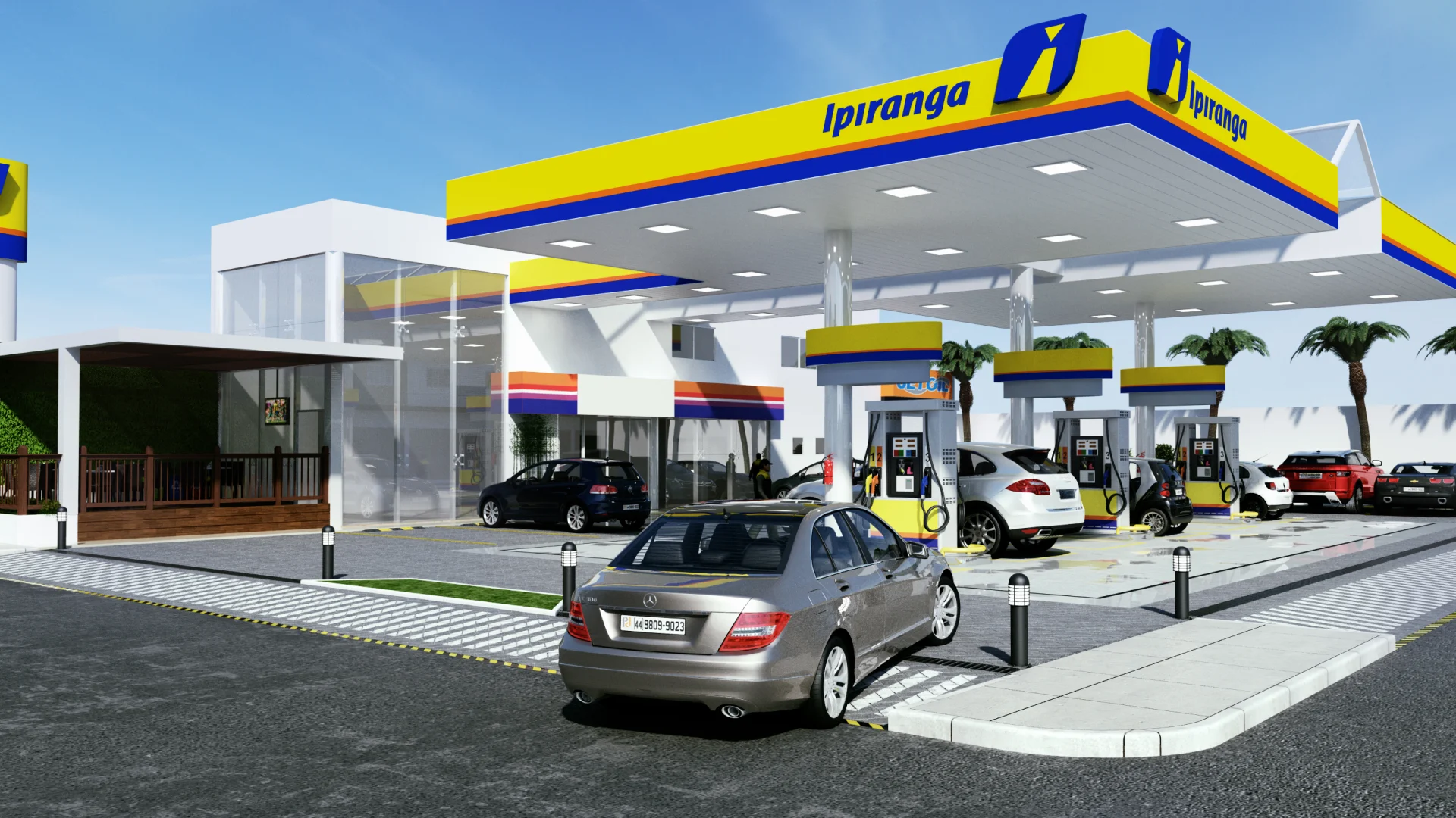 Arquitetura do posto de gasolina Taquarituba