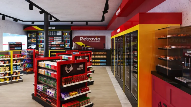projeto de loja de conveniencia Posto Petróvia, posto de gasolina