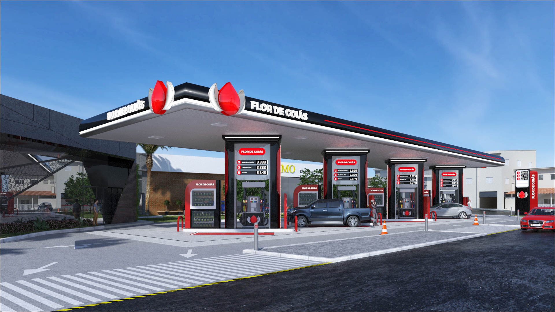 Projeto de design posto de gasolina