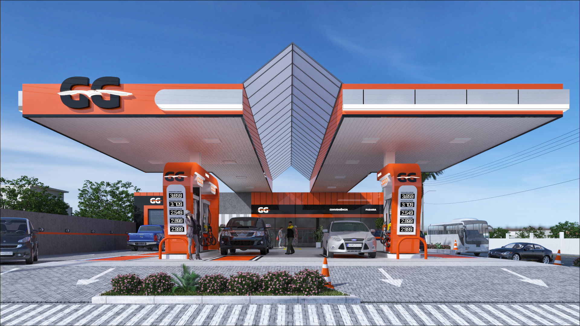 Projeto de design posto de combustível
