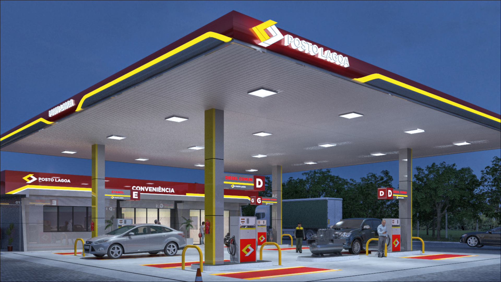 Design posto de gasolina