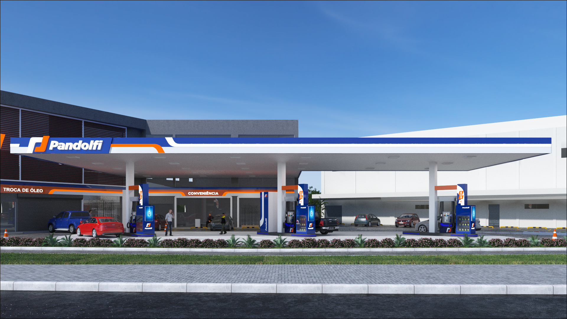 Projeto da marca do posto de gasolina Pandolfi
