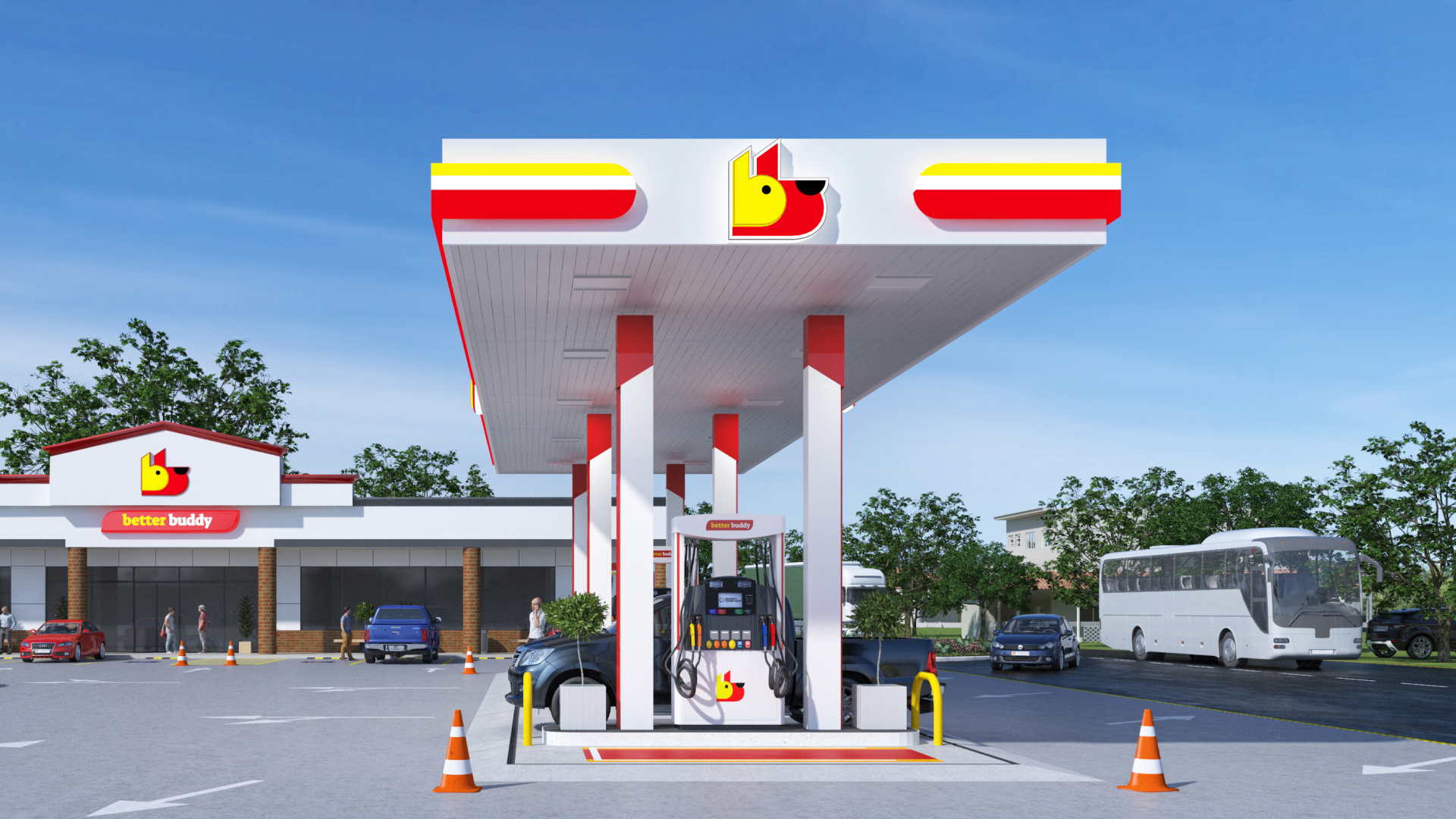 design de posto de gasolina
