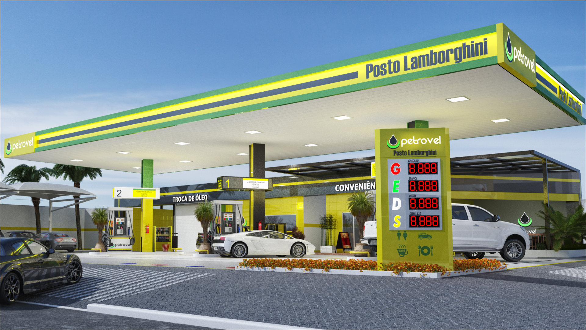 Design visual posto de combustível