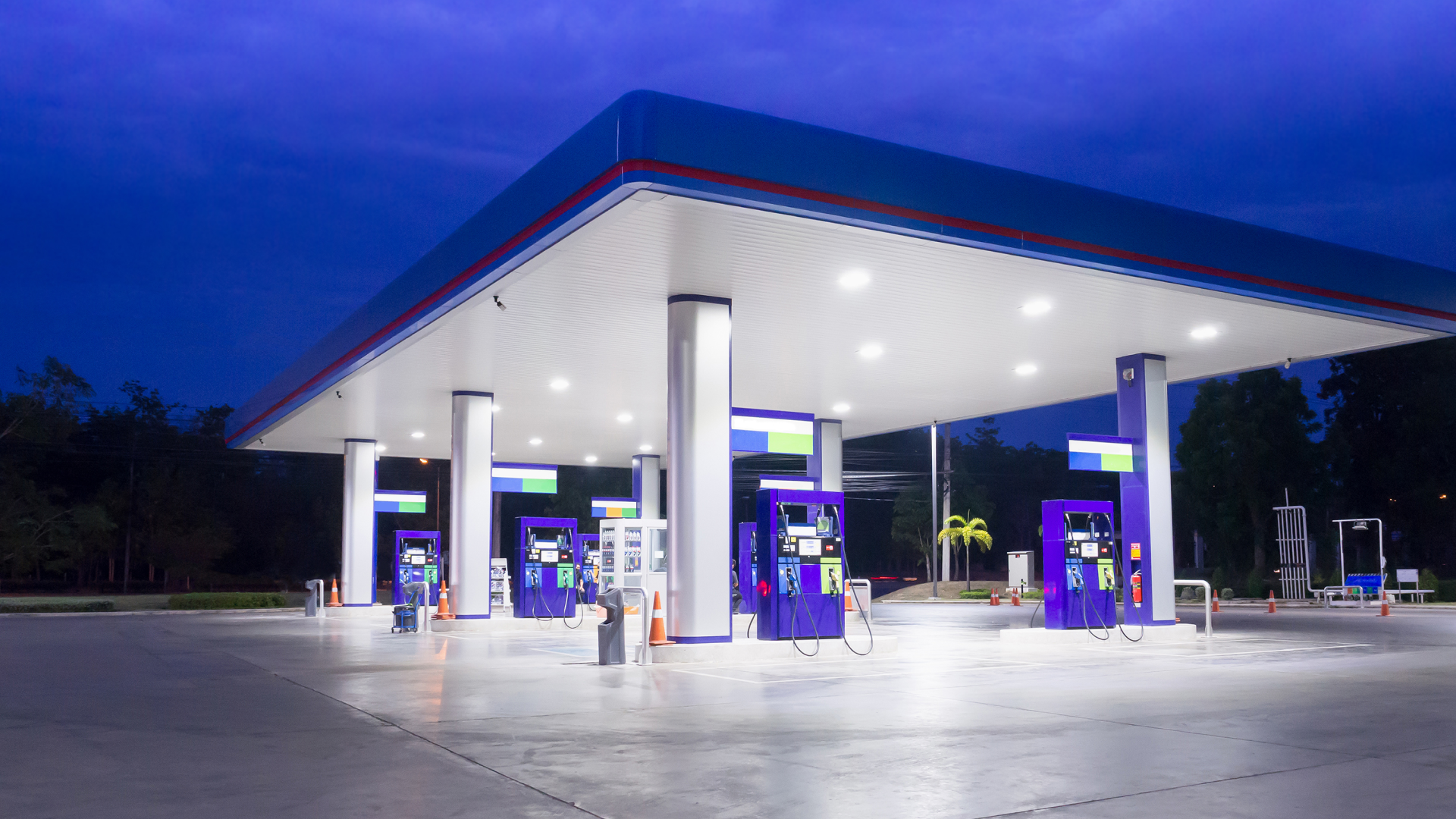 estrutura para posto de gasolina