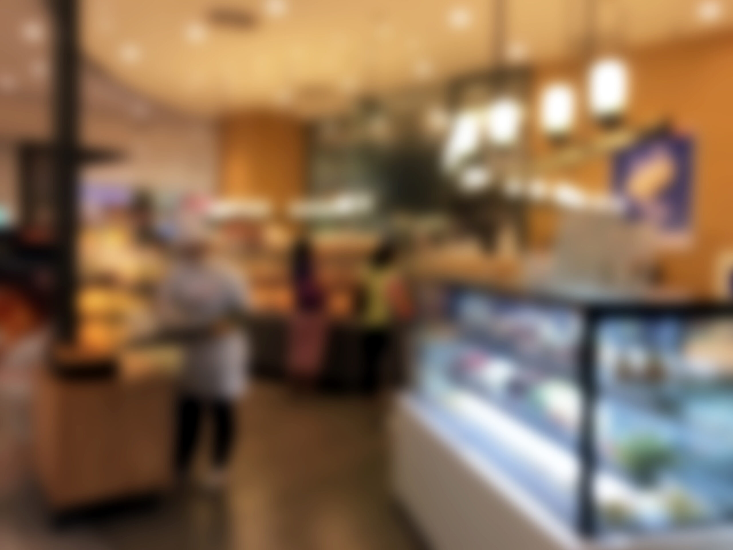 Decoração de loja de conveniência em posto de gasolina