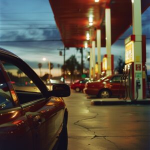 Construção de posto de combustível moderno