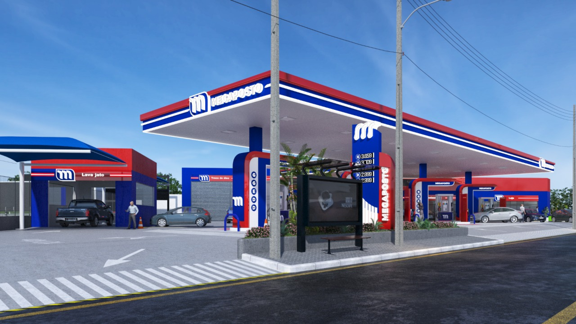 Design de posto de gasolina