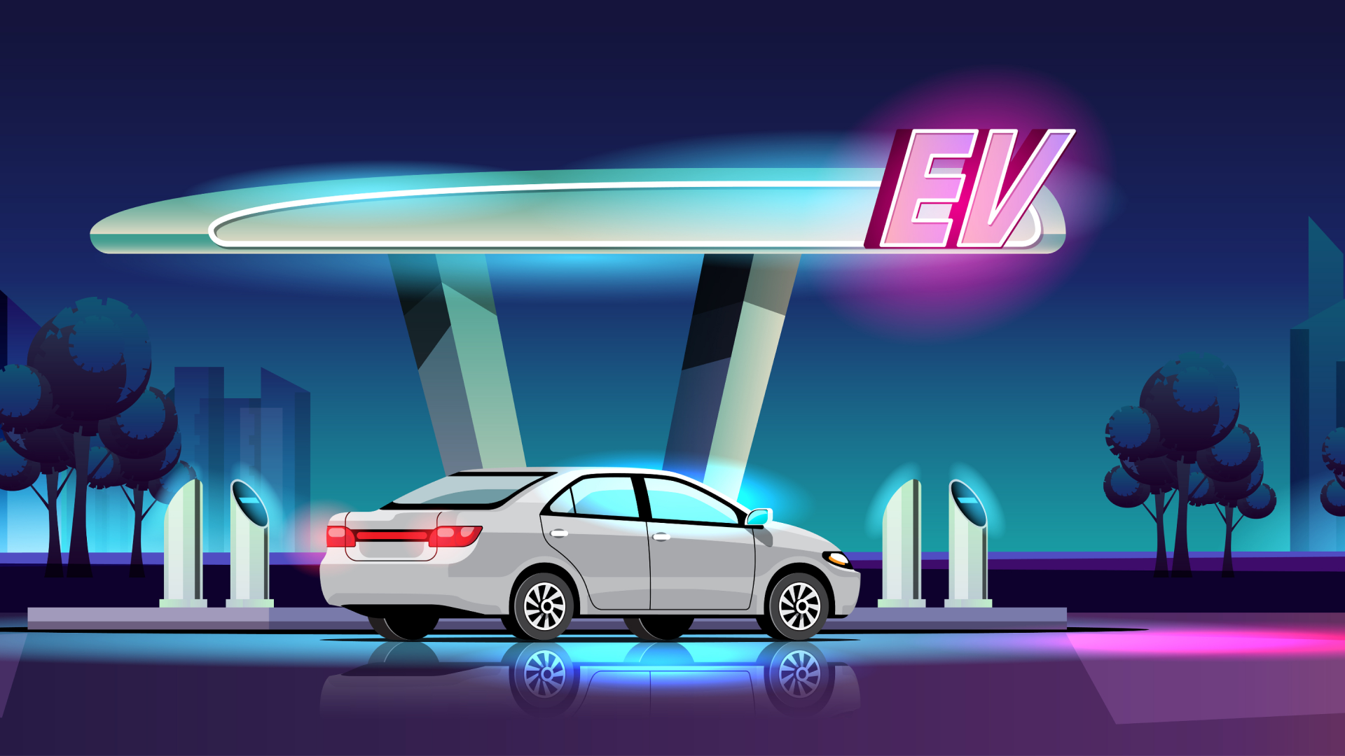 Iluminação LED IP68 posto de gasolina